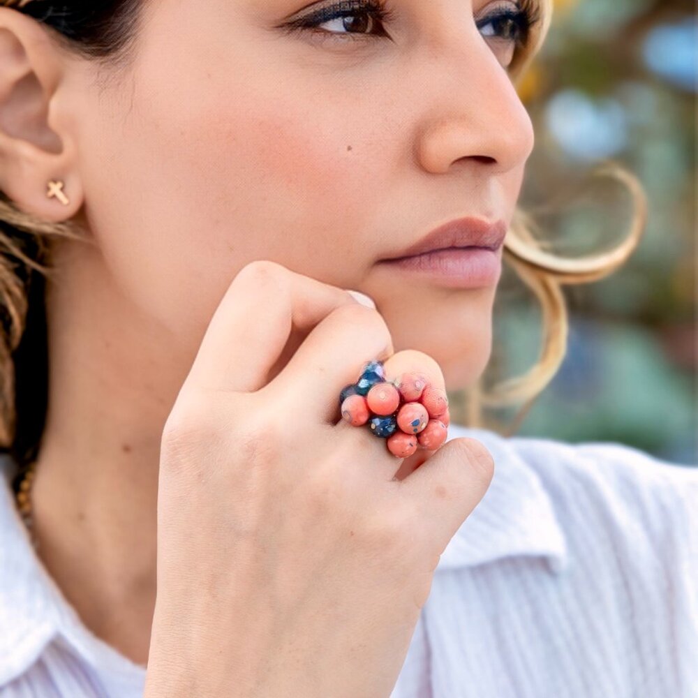 Acrilic Pink & Grey Rings Exclusive